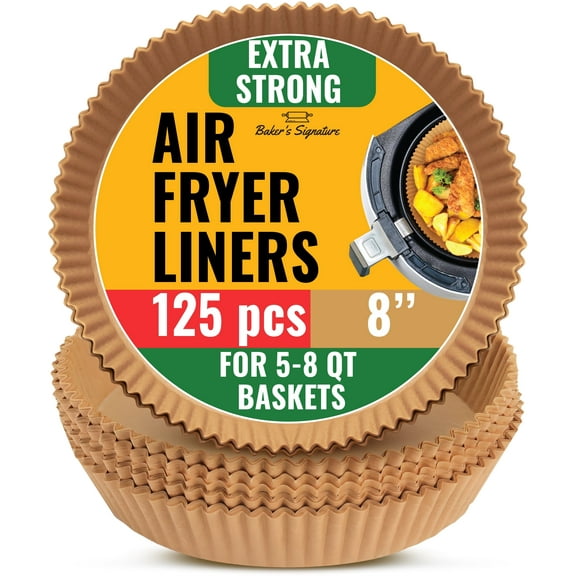 125Pcs 8” Round Air Fryer Paper Liners,Disposable Liners for 5-8 qt Basket