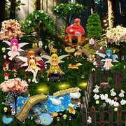 125Pcs Fairy Garden Accessories Kit, Miniature Figurines, Animals & Mushrooms Set for Outdoor Terrarium, DIY Bonsai Planter & Dollhouse Decor