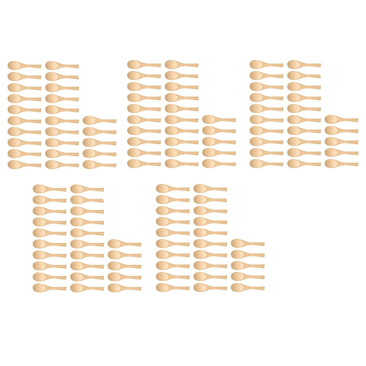 125Pcs Mini Handmade Wooden Spoon Ice Cream Sugar Jam Honey Coffee Teaspoon Kitchen Condiment