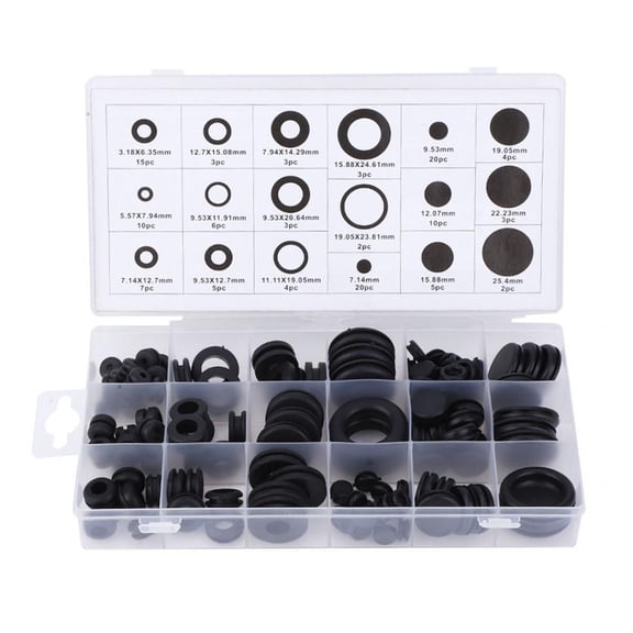 125Pcs O-Ring Assortment Kit Nitrile Rubber Washer Gasket