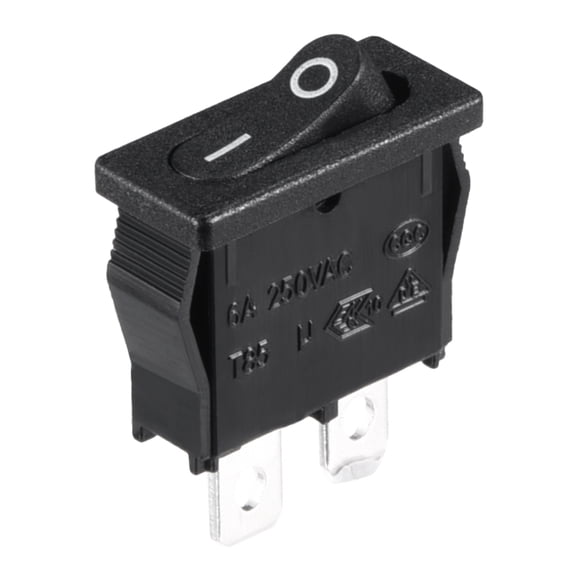 Uxcell AC 125V/10A 250V/6A SPST 2P 2 Position Mini Boat Rocker Switch Black