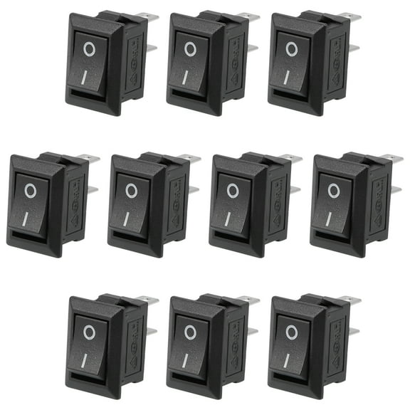 125V/6A 250V/3A SPST 2 Terminal 2 Position On/Off Boat Rocker Switch 10PCS