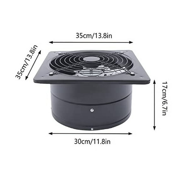 125W 12inch Industrial Exhaust Ventilation Fan Bathroom Exhaust Fan, Bathroom Ventilation Fan Quiet, Basement Window Kitchen Bathroom Exhaust Fan Kitchen Vent Fans for Indoor Use o