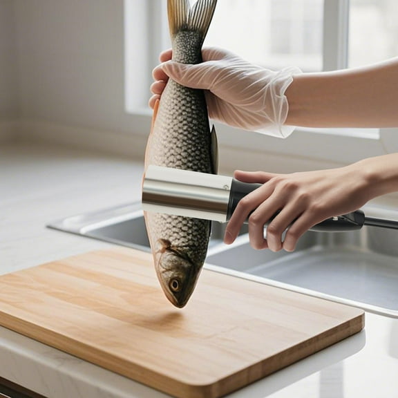 125W Electric Fish Scaler  7000rpm High-Speed Stainless Steel Descaler, IPX5 Waterproof & 6-Side Roller Blade for Freshwater/Saltwater Fish  Kitchen & Commercial Use