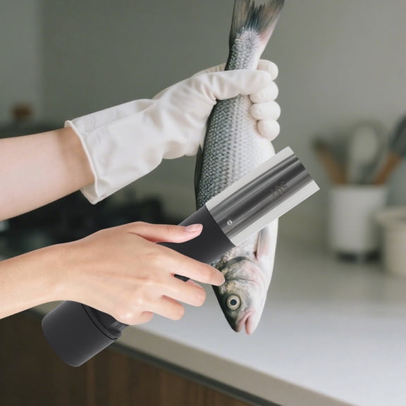 125W Electric Fish Scaler with Rechargeable Battery, 7000rpm, Stainless Steel Fish Scale Remover for Seafood Restaurants 100V-220V