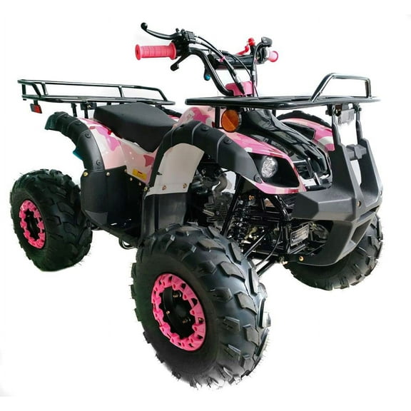 125cc ATV Quad New Upgraded 125cc with Reverse, LED Lights, Big Wide Tires with Matching Rims 4 Wheeler for Youth and Children