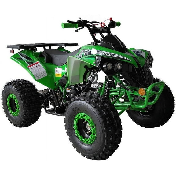125cc ATV Quad Youth Utility Style ATV 125cc Fully Automatic w Reverse Double LED Headlights Gas ATV 4 Wheeler ATVs Quads Big 19"/ 18"