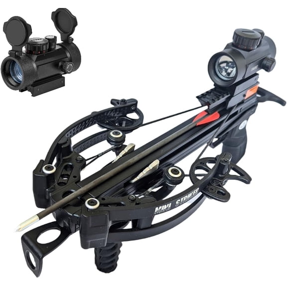 125lbs Mini Striker Forward Limb Pistol Crossbow with Red/Green Dot Sight