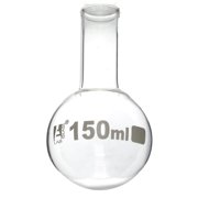 125mL Round Bottom Boiling Flask, Narrow Neck 0.95" ID, Borosilicate 3.3 Glass - Eisco Labs