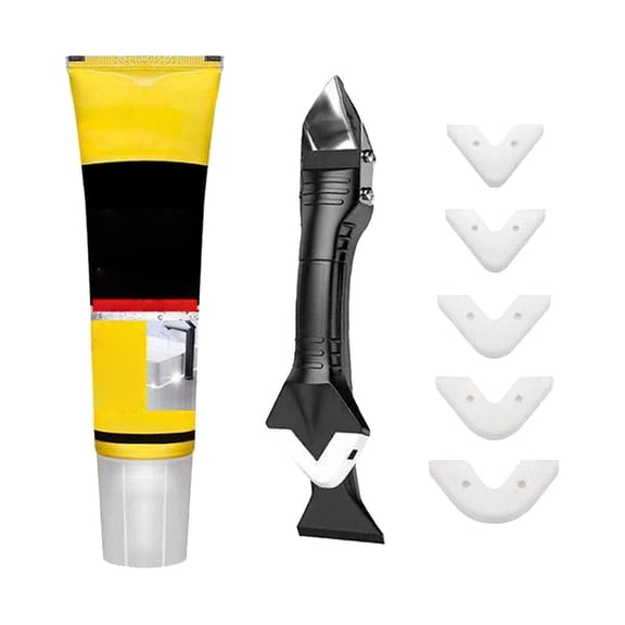 125ml Multifunctional White Caulk With Scraper White Caulking Silicone Silicone Caulk Strong Coverage Fast Curing Easy To Apply For Bathroom Kitchen Floor,Yellow