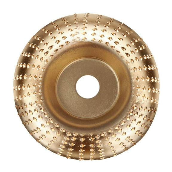 125mm Carbide Wood Carving Disc - Tungsten Grit Shaping Wheel for Angle Grinder. Removes Material Fast! Fits 16/22mm Arbors. (Gold)