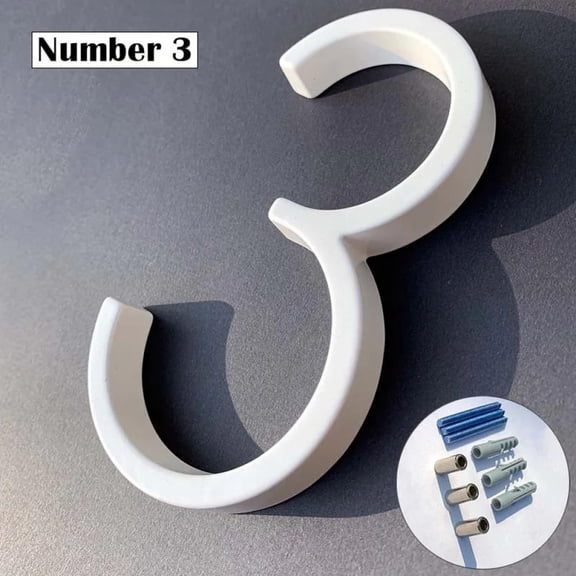 125mm White Floating House Numbers Doorplate Letters Metal Address Sign Plate Outdoor Street Door Plaque Number For Home Mailbox