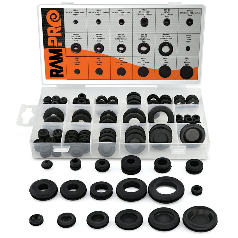 125pc 18 Sizes Rubber Grommet Kit Includes Rubber Grommets for Wiring Rubber Hole Plugs and Automotive Firewall Grommet 1 4 5 16 1 2 7 32 3 8 9 16 5 16 5 8 3 4 7 8 15 16 21 32 1 Walmart