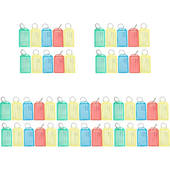 125pcs Keychain Rings Colored Id Tags Ring Window Hanging: Identification Chains Tag Label Plastic Metal and Identifiers Chain Xcm Key Classification Portable Random