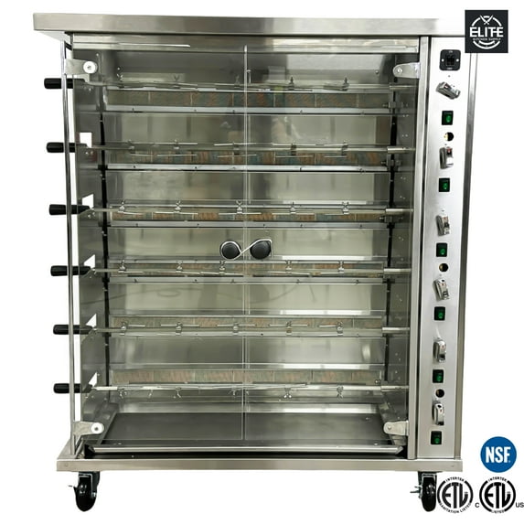 126,000 BTU Natural Gas Rotisserie For 30 Chicken, Commercial Gas Chicken Rotisserie Oven