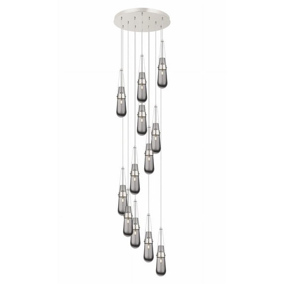 126-452-1P-PN-G452-4SM-Innovations Lighting-Milan - 12 Light Cord Hung Pendant In Art Deco Style-20.25 Inches Tall and 23.63 Inches Wide-Polished