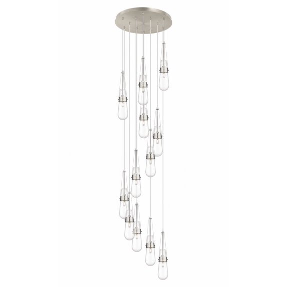 126-452-1P-SN-G452-4CL-Innovations Lighting-Milan - 12 Light Cord Hung Pendant In Art Deco Style-20.25 Inches Tall and 23.63 Inches Wide-Brushed Satin