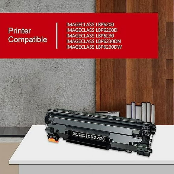 126 CRG126 High-Yield Black Toner Cartridge (1-Pack) - PINOS Compatible 126 3483B001 Toner Replacement for 126 Toner ImageClass LBP6200d LBP6230dw LBP6230dn LBP6230 LBP6200 Printer