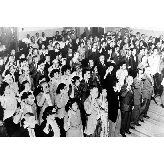 126 Japanese Nationals Take Their Oath Of Allegiance And Recieve American Citizenship History