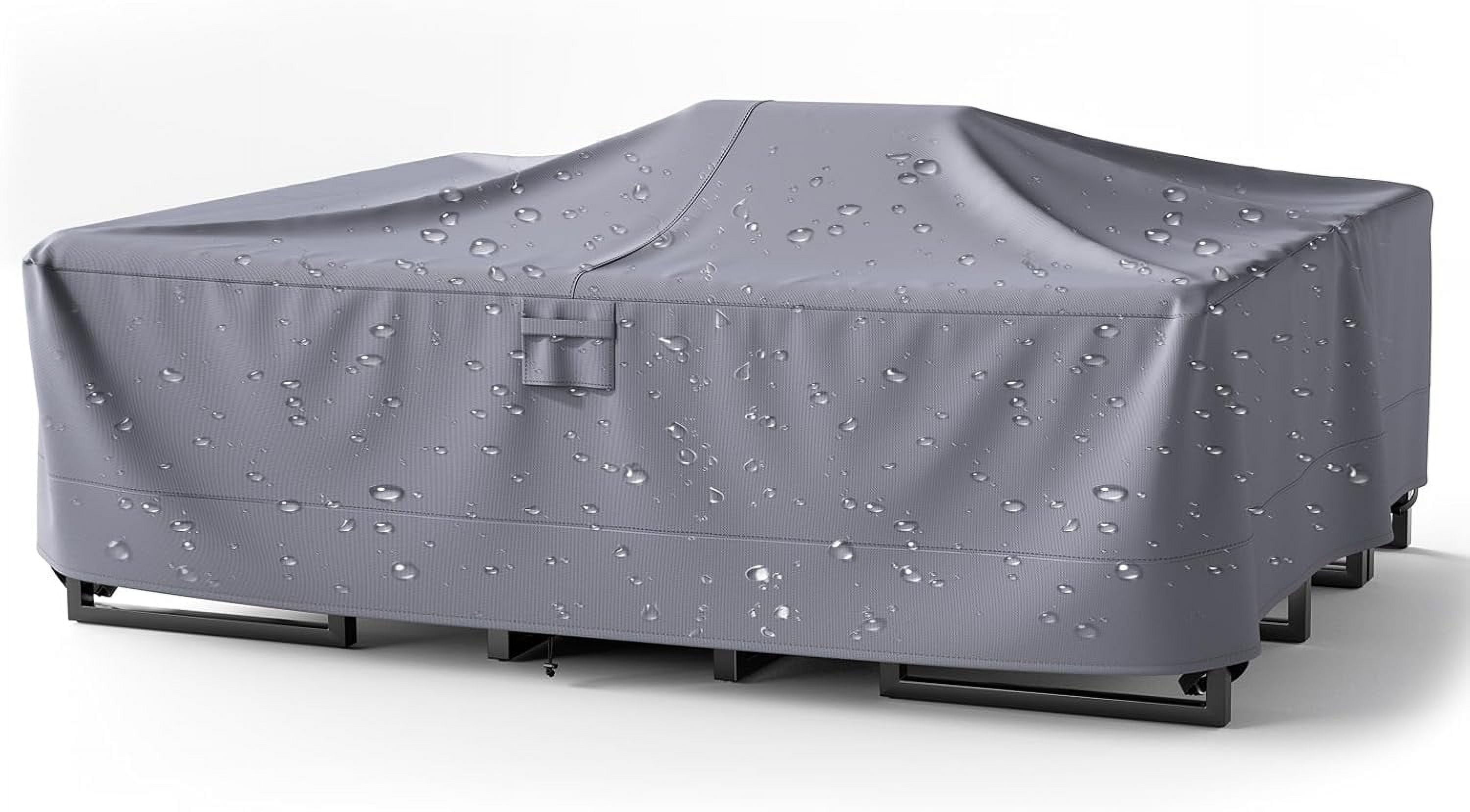 126" L x 63" W x 28" H Patio Furniture Covers - Heavy Duty 600D Outdoor Furniture Covers Waterproof for Most 6 Peice Patio Furniture Set, Sectional Sofa and Dining Set - Gray