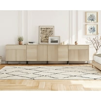 126" Modern Reeded Drawer Dresser Set with Doors for Bedroom, Minimalist Chest of Drawers with Storage, Wooden Dresser for Living Room, Bedroom, Entryway