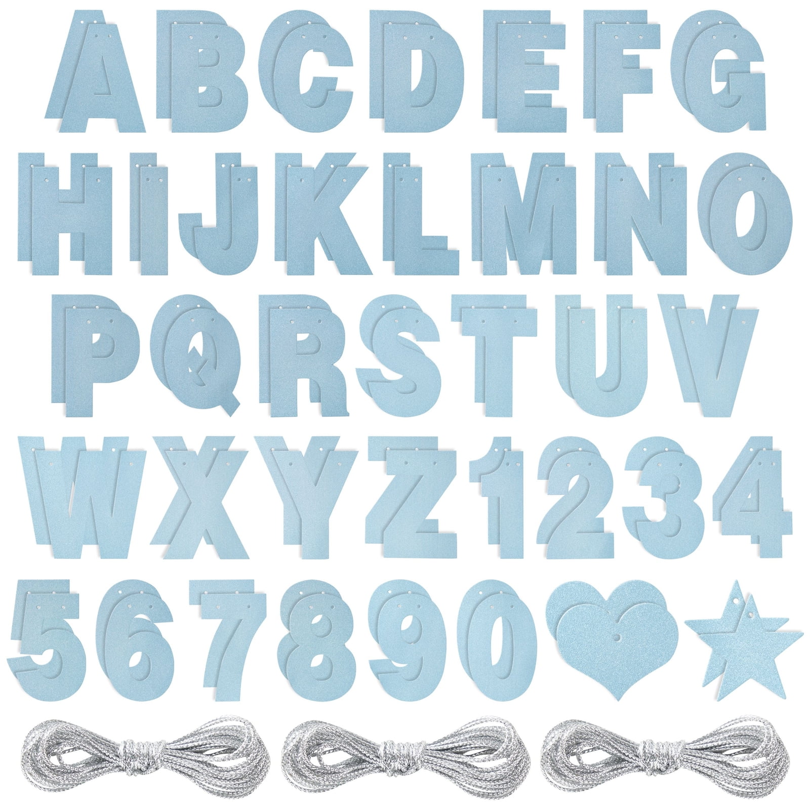 Bright Creations Blue Glitter Custom Banner Kit with 3x Letters