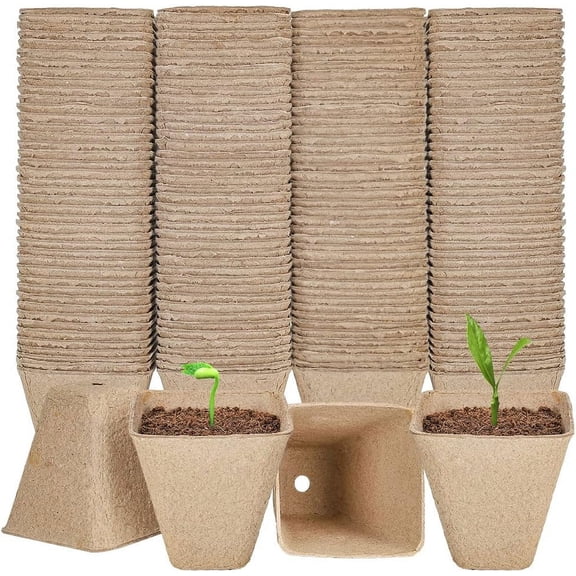 126 Packs Square Peat Pots, 3.15 Inch Seed Starting Pots with Drainage Holes Square Nursery Pot,Biodegradable Eco-Friendly Round Plant Seed Starter Peat Germination Seedling Trays