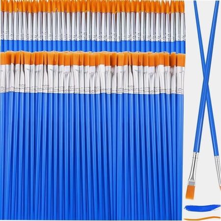 126 Pcs Small Paint Brushes Bulk, Kids Paint Brushes with Flat and Round Pointed Paint Brushes Set, Craft Brushes for Classroom Acrylic Oil Watercolor Canvas Face Painting