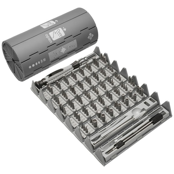 126-in-1 Precision Repair Kit with Retro-Style Bamboo Roll Case, Magnetic Bit Driver, CRV Bits, Flexible Shaft, Gift Tool Set for Phone, Laptop, Glasses, Watch, DIY Projects