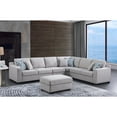 thumbnail image 1 of 126" Wide Fabric Modular Corner Sectional Sofa with Ottoman in Light Gray, 1 of 5