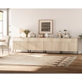 thumbnail image 1 of 126" Wooden Reeded Sideboard with Doors and Drawers, 4-In-1 Modern Wide Credenza Storage Cabinet for Kitchen, Dining Room, 1 of 6