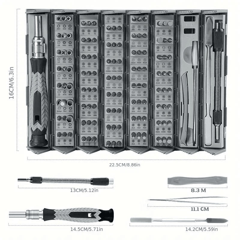 126-in-1 Precision Screwdriver Set - Professional Magnetic Repair Tool Kit with Case for Electronics and Devices