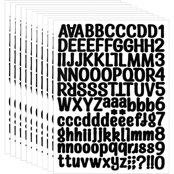 1260 Piece 1 Inch Black Vinyl Letter Number Sticker Self Adhesive Waterproof Alphabet Decal Mailbox Sign