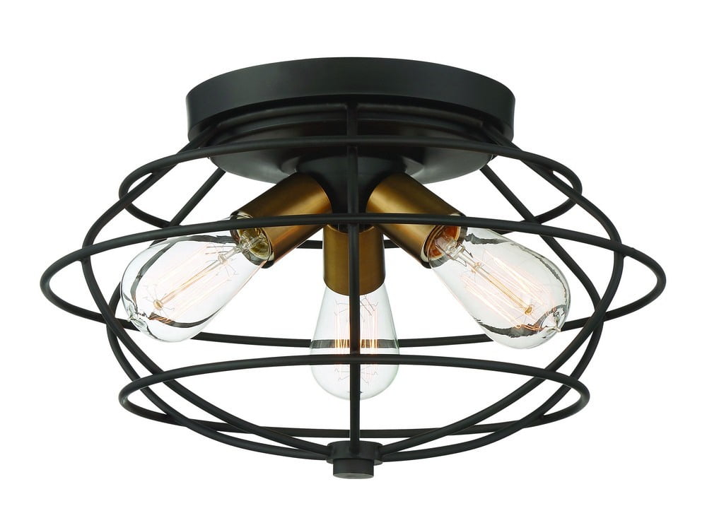 Vintage Bronze Geometric Flush Mount Ceiling Light