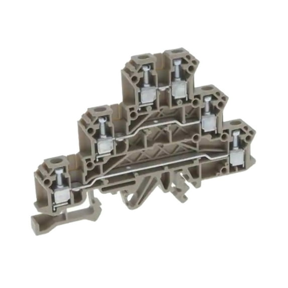1261.2 Terminal Block Connector 6 Position Feed Through Beige 12-22 AWG