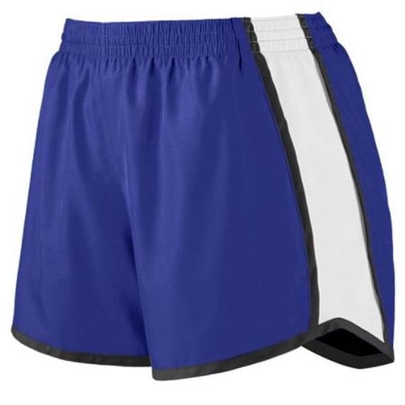 1265A Ladies Junior Fit Pulse Team Short, Purple, White & Black - XL