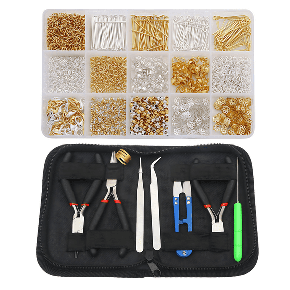 1268 Pcs Jewelry Making Kit for Adults Women, DIY Earring Necklace Bracelet Supplies, Gold Silver Beads Charms Findings Tools Set for Beginner Crafters