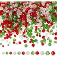 thumbnail image 1 of About 1269 Pcs Christmas Glass Beads 4 Sizes Red Green Transparent Beads Rondelle Briolette Beads Faceted AB Beads Loose Spacer Beads Strands for Christmas Necklace Jewelry Making, 1 of 6