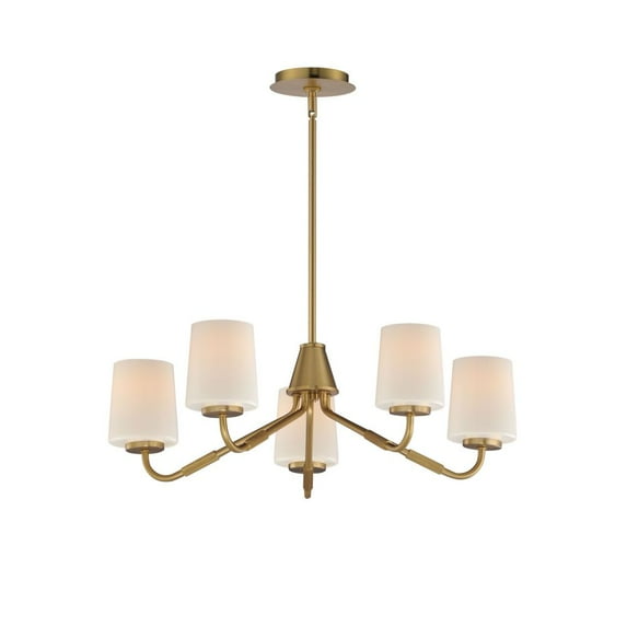 12696WTNAB Maxim Lighting Durham - 5 Light Chandelier-8 Inch Tall and 26 Inch Wide-Natural Aged Brass Finish