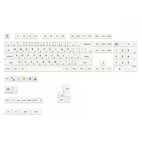 126PCS Keycaps Minimalist White DA Profile PBT Keycaps for Mechanical Keyboards Japanese Milk White Style