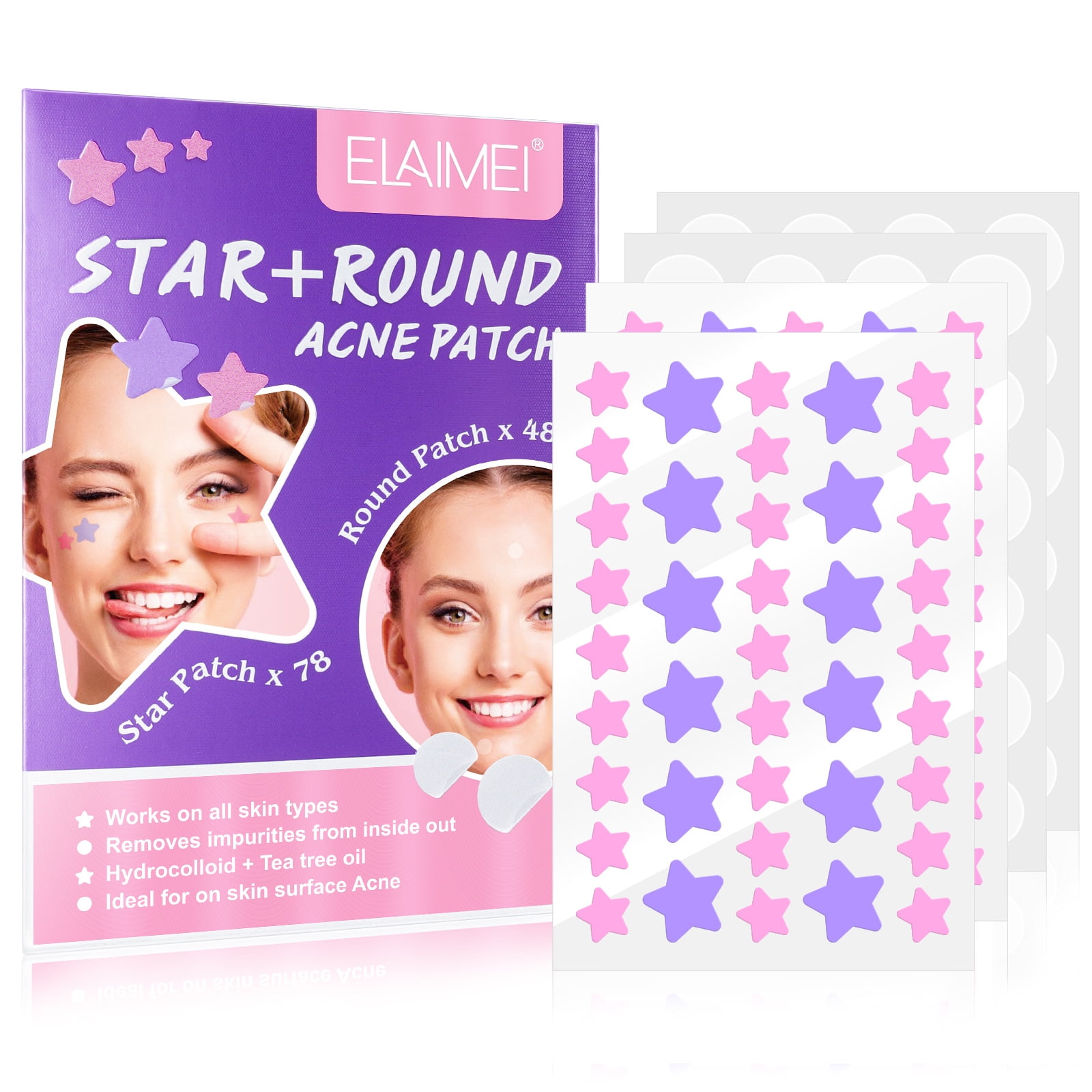 126Pcs Pimple Patch Hydrocolloid Acne Stickers, Cover Dot for Acne