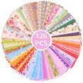 thumbnail image 1 of 126Pcs Quilting Cotton Fabric Square 5 x 5 inches Charm Pack for Quilting Pre-Cut Quilting Fabric Squares Floral Patchwork for Sewing Scrapbooking Patchwork DIY Crafts, 1 of 9