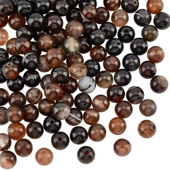 126pcs 6mm Natural Agate Beads Black Striped Agate Bead Strands Banded Agate Gemstone Round Loose Beads Natural Stone Bead