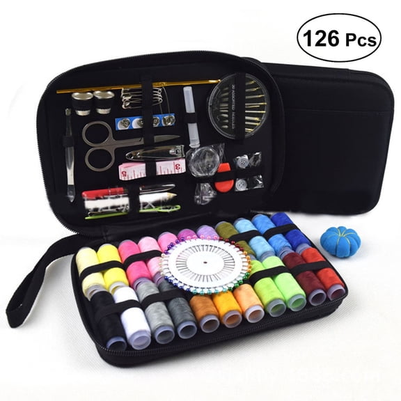 126pcs Sewing KIT, Home Sewing Needlework Suit Bag,Zipper Portable Mini Sewing Kits for Adults, Beginner,Family Repair