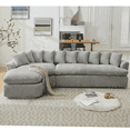 thumbnail image 1 of JONPONY 127" Modular Sectional Sofa, Cloud Sectional Couch with L-Shape Chaise,Upholstered Couches for Living Room,Bedroom ,No Assembly Required,Light Gray, 1 of 15