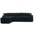 thumbnail image 1 of 127" Large Sectional Sofa, Elegant Curved Design, High-Resilience Foam, Ten Back Cushions, L-Shape Left Sofa, No Assembly Required (Black), 1 of 12