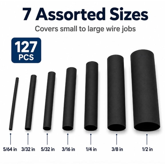 127 Piece Heat Shrink Tubing Set, Assorted Wire Wrap Tubes for Electrical Wire Insulation, TIKA