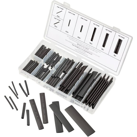 127 Pieces Assortment Heat Shrink Tube Wire Wrap Kit Electrical Connection Cable Sleeve Tubing Sets With Durable Storage Case  Assorted Diameters- 2:1 Shrink Ratio
