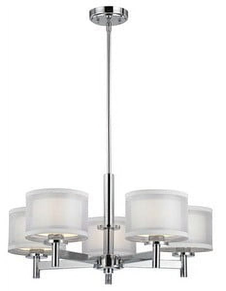 Elegant Chrome Drum Chandelier with Adjustable Height