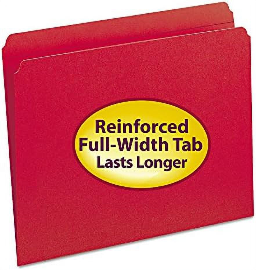 12710 File Folders Straight Cut Reinforced Top Tab Letter Red 100/Box